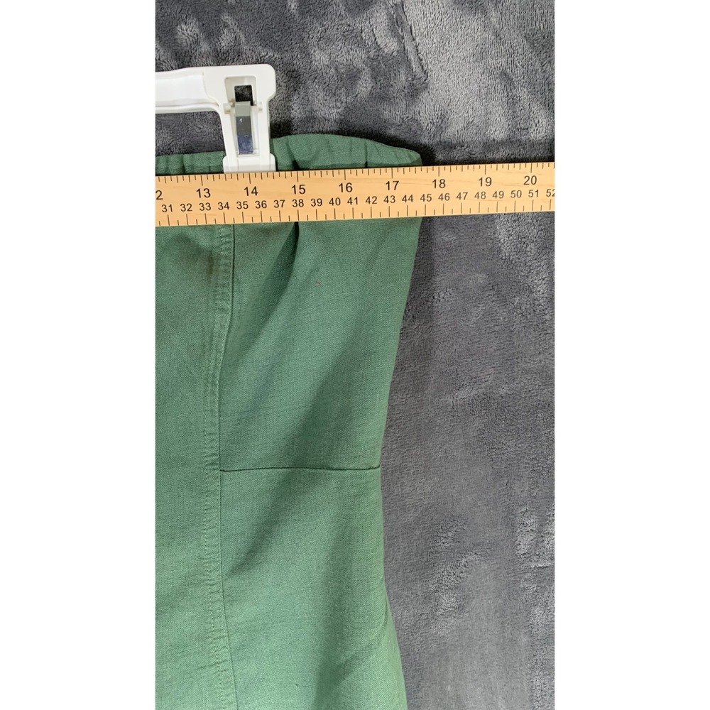 Zara Womens Green Linen Blend Strapless Midi Dress NWT XL - Picture 6 of 10